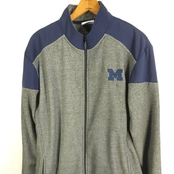 Michigan Wolverines Jacket Men's 2XL Gray Navy Blue Embroidered Champion - Picture 1 of 13